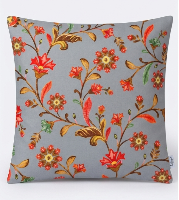 Grey and Orange 16x16 Cushion Cover