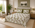 King Size Bedsheet - Ivory & Green RM