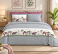 Super King Size Bedsheet - Grey White SL