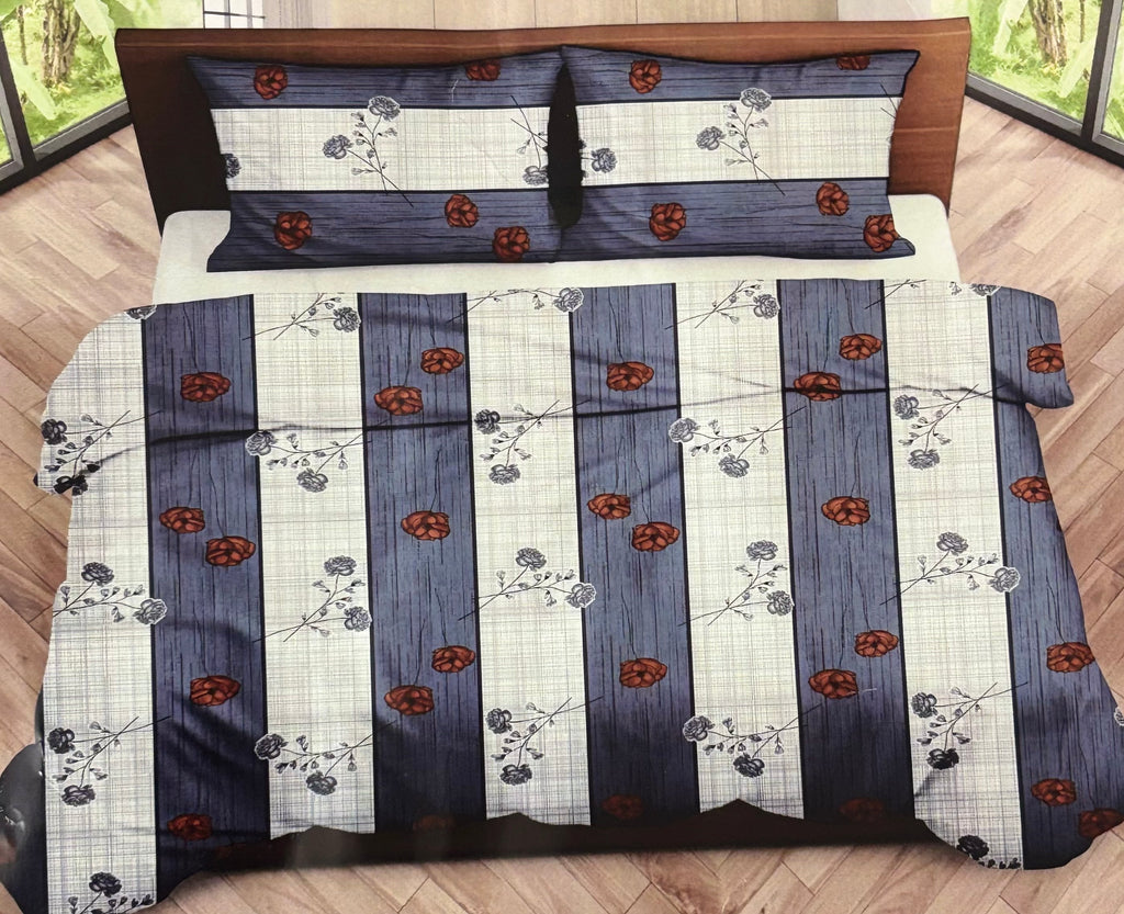 Queen Size Bedsheet - Greyish Blue SH