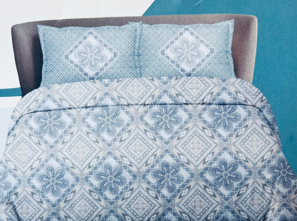 Queen Size Bedsheet - Greyish Blue SE