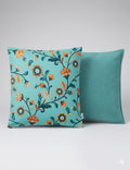 Aqua blue and Aqua Teal 16x16 Cushion Colour