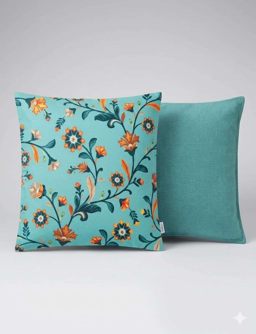Aqua blue and Aqua Teal 16x16 Cushion Colour