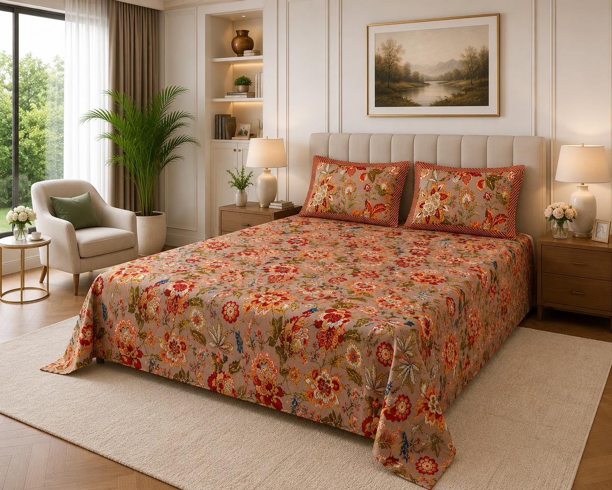 King Size Bedsheet - Orange RM